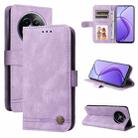 For Realme 12 Skin Feel Life Tree Metal Button Leather Phone Case(Purple) - 1