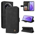 For Realme 12 5G Skin Feel Life Tree Metal Button Leather Phone Case(Black) - 1