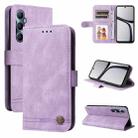 For Realme C65 4G Skin Feel Life Tree Metal Button Leather Phone Case(Purple) - 1