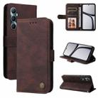 For Realme C65 4G Skin Feel Life Tree Metal Button Leather Phone Case(Brown) - 1