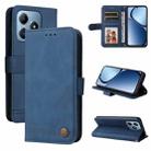 For Realme C63 / C61  / Note 60 Skin Feel Life Tree Metal Button Leather Phone Case(Blue) - 1