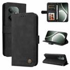 For Realme GT 6 / GT Neo6 SE Skin Feel Life Tree Metal Button Leather Phone Case(Black) - 1