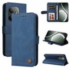 For Realme GT 6 / GT Neo6 SE Skin Feel Life Tree Metal Button Leather Phone Case(Blue) - 1