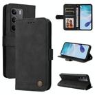 For Realme C75 / Realme 14x Skin Feel Life Tree Metal Button Leather Phone Case(Black) - 1