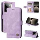 For Realme GT 7 Pro Skin Feel Life Tree Metal Button Leather Phone Case(Purple) - 1