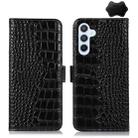 For Samsung Galaxy M54 5G Crocodile Top Layer Cowhide Leather Phone Case(Black) - 1