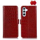 For Samsung Galaxy M54 5G Crocodile Top Layer Cowhide Leather Phone Case(Red) - 1