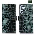 For Samsung Galaxy M34 5G Crocodile Top Layer Cowhide Leather Phone Case(Green) - 1