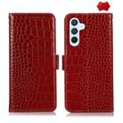 For Samsung Galaxy S24 Crocodile Top Layer Cowhide Leather Phone Case(Red) - 1