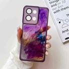 For OPPO Reno8 Oil Painting Electroplating TPU Phone Case(Purple) - 1