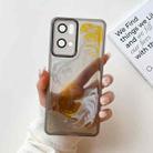 For OPPO Reno7 Pro Oil Painting Electroplating TPU Phone Case(Grey) - 1