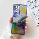 For OPPO Reno6 Pro Oil Painting Electroplating TPU Phone Case(Blue) - 1