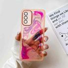 For OPPO Reno5 Oil Painting Electroplating TPU Phone Case(Pink) - 1