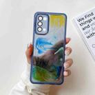 For OPPO Reno5 Oil Painting Electroplating TPU Phone Case(Blue) - 1