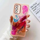 For OPPO Reno5 Pro Oil Painting Electroplating TPU Phone Case(Pink) - 1