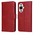 For Huawei nova 11 Classic Calf Texture Flip Leather Phone Case(Red) - 1