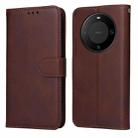 For Huawei Mate 60 Classic Calf Texture Flip Leather Phone Case(Brown) - 1