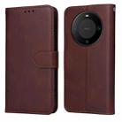 For Huawei Mate 60 Pro Classic Calf Texture Flip Leather Phone Case(Brown) - 1