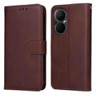 For Huawei Enjoy 80 Classic Calf Texture Flip Leather Phone Case(Brown) - 1