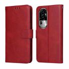 For OPPO Reno10 5G / Reno10 Pro 5G Global Classic Calf Texture Flip Leather Phone Case(Red) - 1