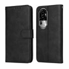 For OPPO Reno10 5G / Reno10 Pro 5G Global Classic Calf Texture Flip Leather Phone Case(Black) - 1