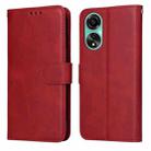 For OPPO A78 4G Classic Calf Texture Flip Leather Phone Case(Red) - 1