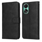 For OPPO A78 4G Classic Calf Texture Flip Leather Phone Case(Black) - 1