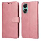 For OPPO A78 4G Classic Calf Texture Flip Leather Phone Case(Rose Gold) - 1