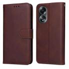 For OPPO A58 4G Classic Calf Texture Flip Leather Phone Case(Brown) - 1