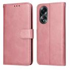 For OPPO A58 4G Classic Calf Texture Flip Leather Phone Case(Rose Gold) - 1