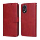 For OPPO A38 4G / A18 4G Global Classic Calf Texture Flip Leather Phone Case(Red) - 1