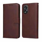 For OPPO A38 4G / A18 4G Global Classic Calf Texture Flip Leather Phone Case(Brown) - 1