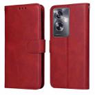 For OPPO A79 5G Classic Calf Texture Flip Leather Phone Case(Red) - 1