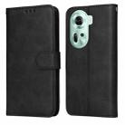 For OPPO Reno11 5G Global Classic Calf Texture Flip Leather Phone Case(Black) - 1