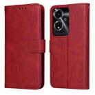 For OPPO A59 5G / A2m Classic Calf Texture Flip Leather Phone Case(Red) - 1