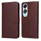 For OPPO A60 4G Global Classic Calf Texture Flip Leather Phone Case(Brown) - 1