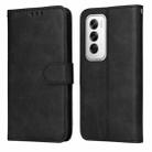 For OPPO Reno12 5G Global Classic Calf Texture Flip Leather Phone Case(Black) - 1