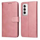 For OPPO Reno12 5G Global Classic Calf Texture Flip Leather Phone Case(Rose Gold) - 1