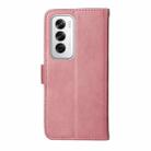 For OPPO Reno12 5G Global Classic Calf Texture Flip Leather Phone Case(Rose Gold) - 3