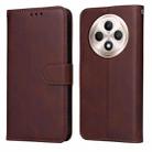 For OPPO Reno12 F 5G Global Classic Calf Texture Flip Leather Phone Case(Brown) - 1