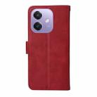 For OPPO A3x 4G / A3x 5G India Classic Calf Texture Flip Leather Phone Case(Red) - 3