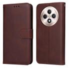 For OPPO Reno12 F 4G Classic Calf Texture Flip Leather Phone Case(Brown) - 1