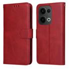For OPPO Reno13 Global Classic Calf Texture Flip Leather Phone Case(Red) - 1