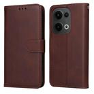 For OPPO Reno13 Global Classic Calf Texture Flip Leather Phone Case(Brown) - 1