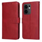 For OPPO Reno13 F 4G / 5G Classic Calf Texture Flip Leather Phone Case(Red) - 1