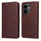 For OPPO Reno13 F 4G / 5G Classic Calf Texture Flip Leather Phone Case(Brown) - 1