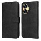For Realme C55 Classic Calf Texture Flip Leather Phone Case(Black) - 1