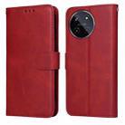 For Realme 11 4G Global Classic Calf Texture Flip Leather Phone Case(Red) - 1