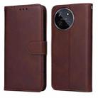 For Realme 11 4G Global Classic Calf Texture Flip Leather Phone Case(Brown) - 1