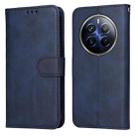 For Realme 12 Pro+ Classic Calf Texture Flip Leather Phone Case(Blue) - 1